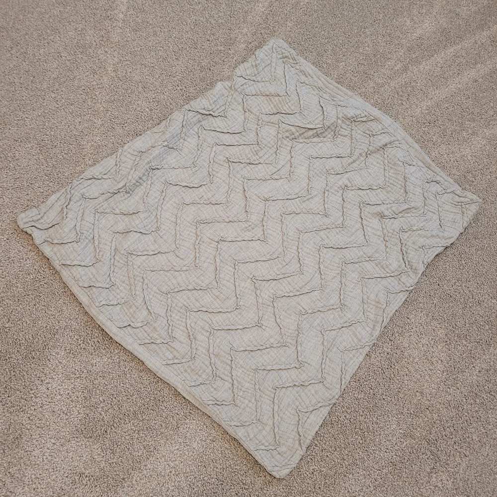 Anthropologie Textured Cheveron Grey Sham